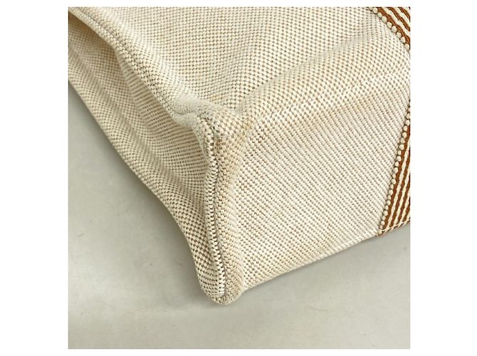 Hermès Hermes New Fourre-Tout PM Canvas Tote Bag Beige - vista 6