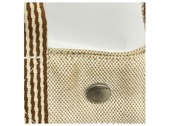 Hermès Hermes New Fourre-Tout PM Canvas Tote Bag Beige - vista 7