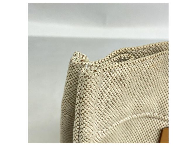 Hermès Hermes New Fourre-Tout PM Canvas Tote Bag Beige - vista 8