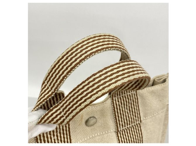 Hermès Hermes New Fourre-Tout PM Canvas Tote Bag Beige - vista 9