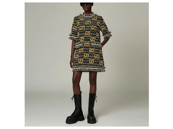 Gucci GG Monogram Tweed-Kleid mit Rüschen - Ansicht 4