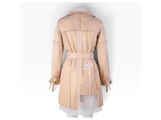 Gabardina Christian Dior Galliano Cuero Beige SS06 - vista 2