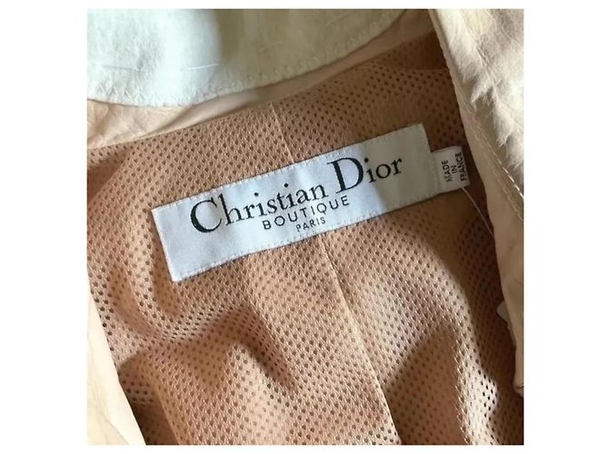 Gabardina Christian Dior Galliano Cuero Beige SS06 - vista 6