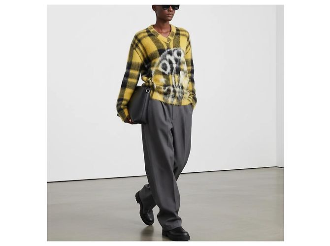 Christian Dior Mohair-Pullover mit Karomuster und Skull-Print - Ansicht 4