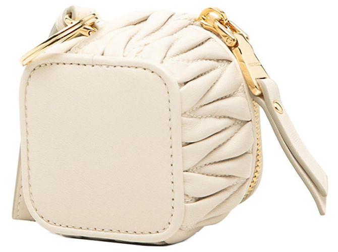 Miu Miu Matelassé Portachiavi Accessorio Charm Marrone Beige - vista 2