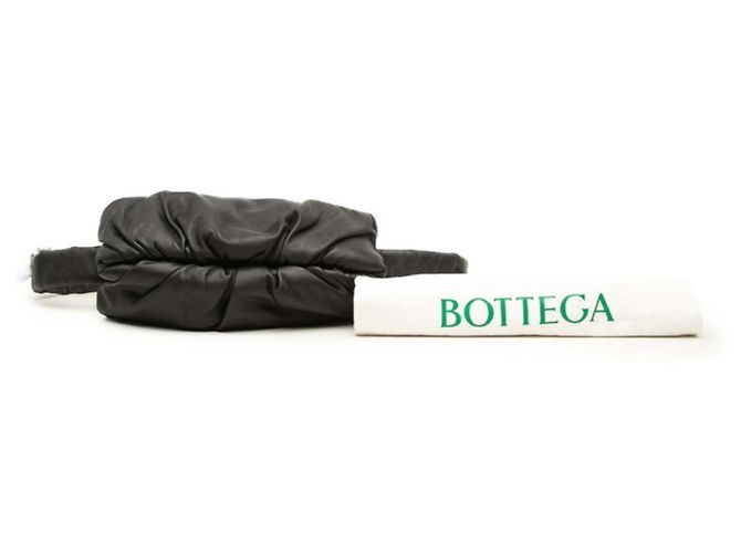 Borsa a pochette in pelle nera Bottega Veneta Nero - vista 7