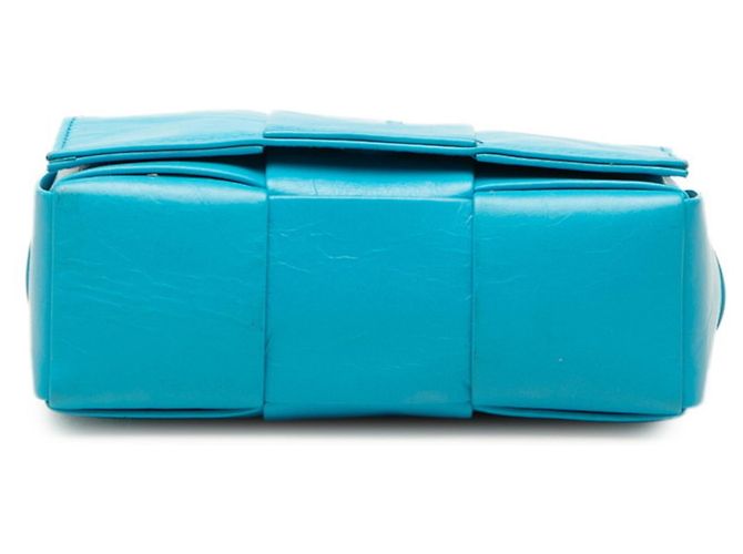 Borsa a tracolla Bottega Veneta Maxi Intrecciato Candy Cassette Blu Turchese - vista 3
