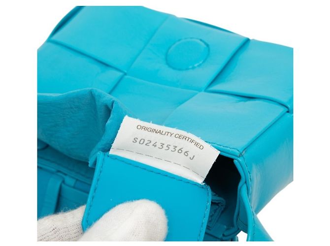 Borsa a tracolla Bottega Veneta Maxi Intrecciato Candy Cassette Blu Turchese - vista 6