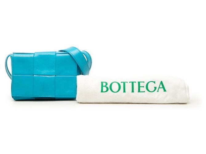 Borsa a tracolla Bottega Veneta Maxi Intrecciato Candy Cassette Blu Turchese - vista 7