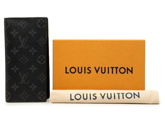 Louis Vuitton Monogram Eclipse Portefeuille Brazza Long Wallet Black - view 8