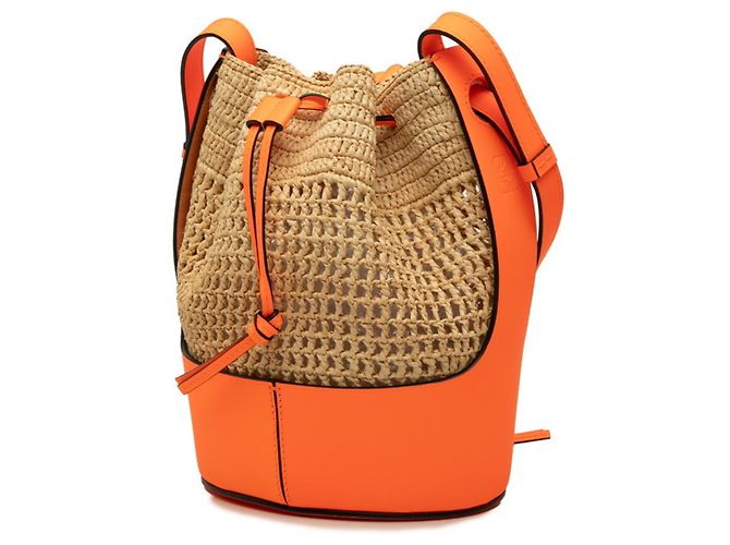 Borsa Loewe Anagram Balloon in Neon Orange Arancione - vista 2