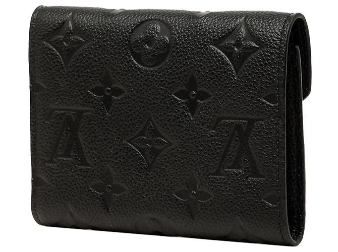 Louis Vuitton Monogram Empreinte Portefeuille Victorine Tri-fold Wallet Nero - vista 2