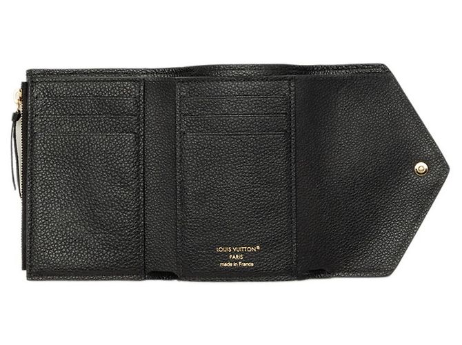 Louis Vuitton Monogram Empreinte Portefeuille Victorine Tri-fold Wallet Nero - vista 4