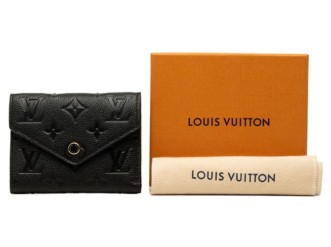 Louis Vuitton Monogram Empreinte Portefeuille Victorine Tri-fold Wallet Nero - vista 7