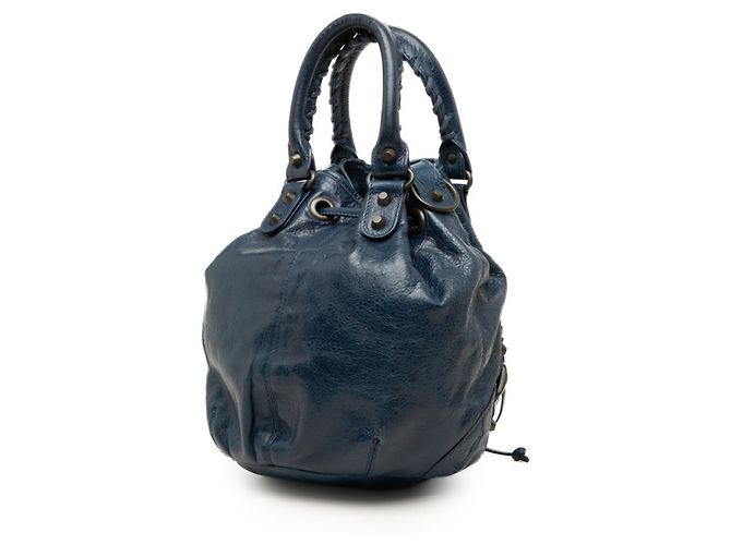 Balenciaga Classic Mini Pom Handtasche Marineblau - Ansicht 2