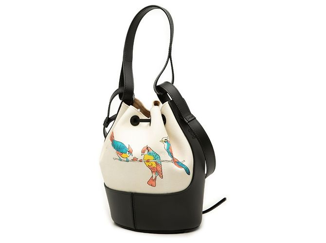 Borsa Loewe Anagram Balloon Nero Multicolore Crudo - vista 2