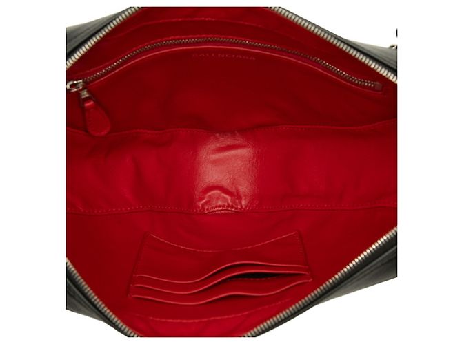 Everyday Borsa a tracolla in pelle nera con stampa logo Triangle Balenciaga Nero - vista 4