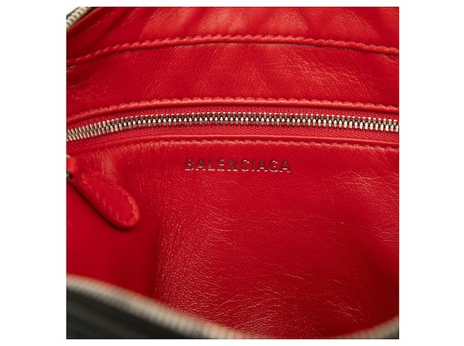 Everyday Borsa a tracolla in pelle nera con stampa logo Triangle Balenciaga Nero - vista 5