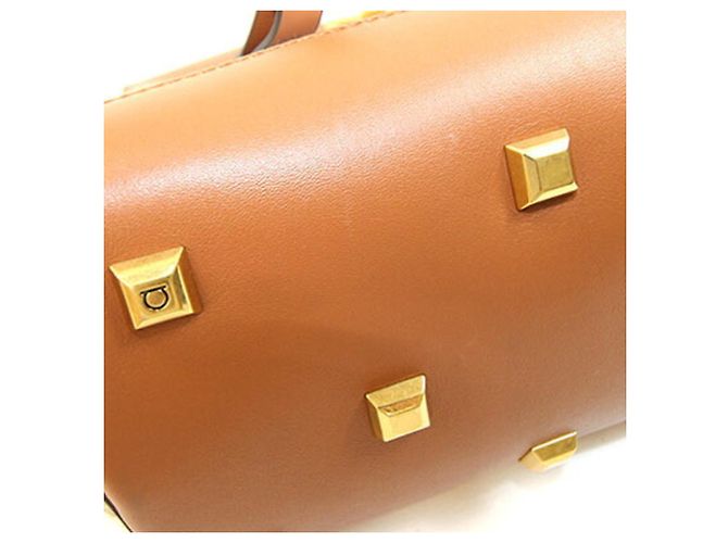 Salvatore Ferragamo Gancini Handtasche Braun Beige - Ansicht 4