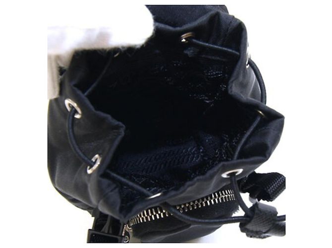 Charm per borsa Prada in nylon e pelle nera Nero - vista 4