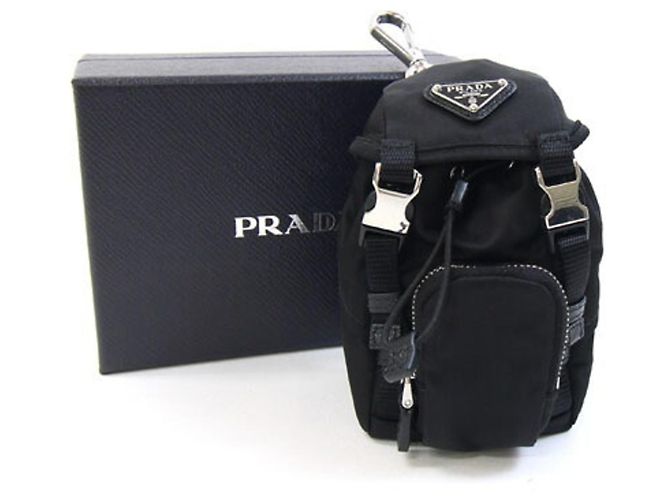 Charm per borsa Prada in nylon e pelle nera Nero - vista 9