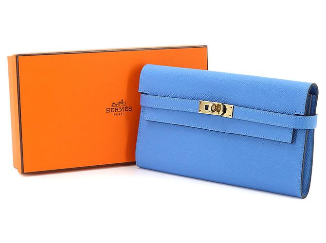 Hermès Hermes Kelly Long Geldbörse in Blue Paradise Blau - Ansicht 2