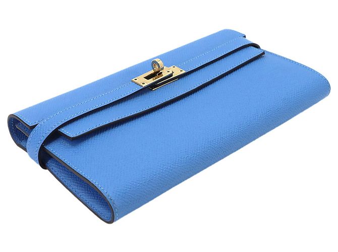 Hermès Hermes Kelly Long Geldbörse in Blue Paradise Blau - Ansicht 4