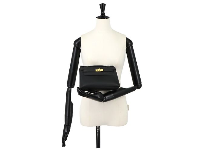 Hermès Borsa Hermes Pochette Kelly Swift Black Nero - vista 10