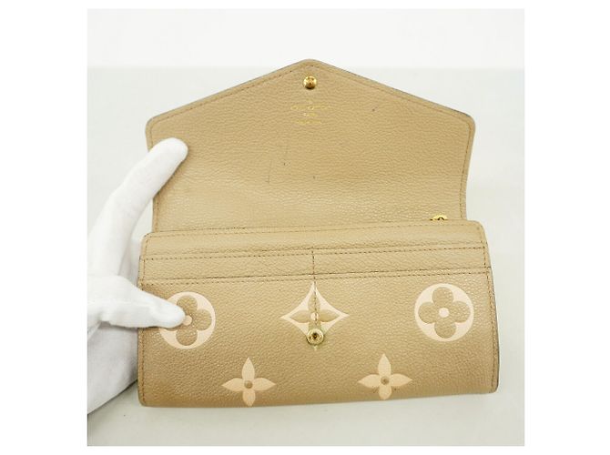 Portafoglio lungo Louis Vuitton Monogram Empreinte Bicolor Beige - vista 8