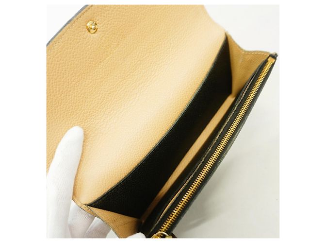 Louis Vuitton Monogram Empreinte Portefeuille Emilie Long Wallet Preto - vista 3