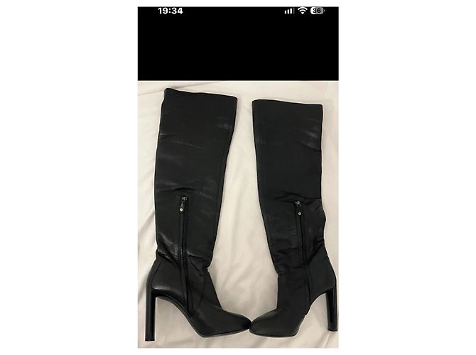 Triomphe Céline Botas altas de cuero negro - vista 4