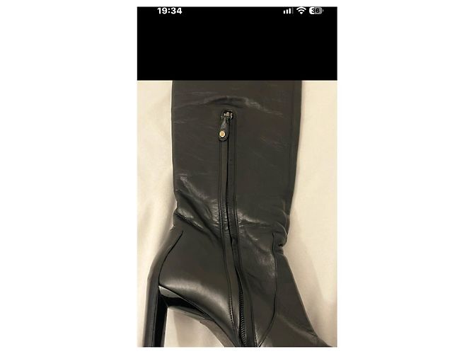 Triomphe Céline Botas altas de cuero negro - vista 5