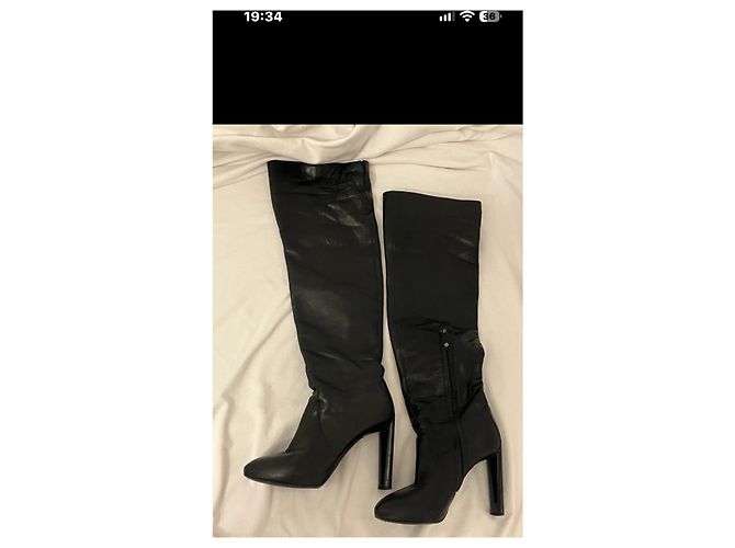 Triomphe Céline Botas altas de cuero negro - vista 6