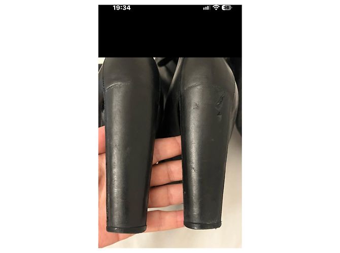 Triomphe Céline Botas altas de cuero negro - vista 7