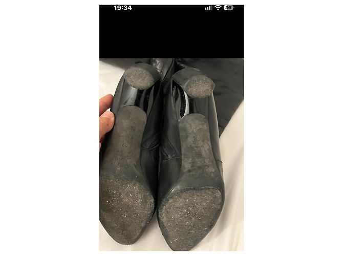 Triomphe Céline Botas altas de cuero negro - vista 9