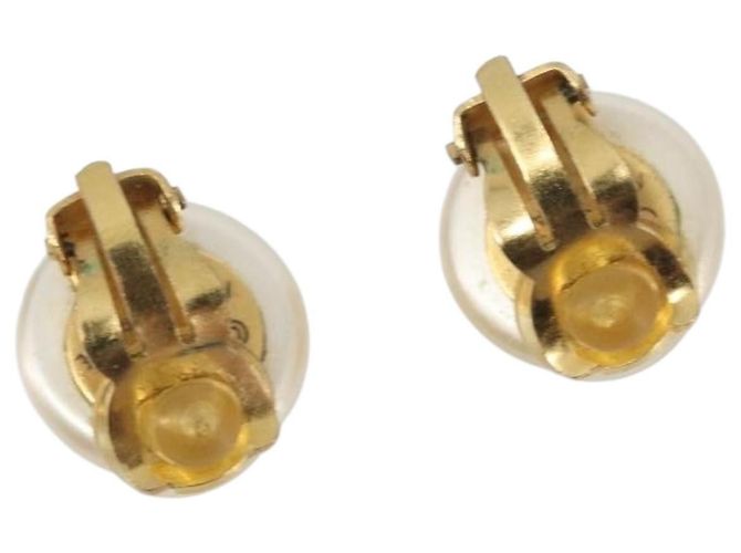 Chanel CC Clip On Faux Pearl Embellished Metal D'oro - vista 2