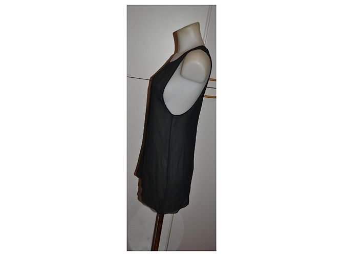 Gucci Top de seda negro sin mangas - vista 3
