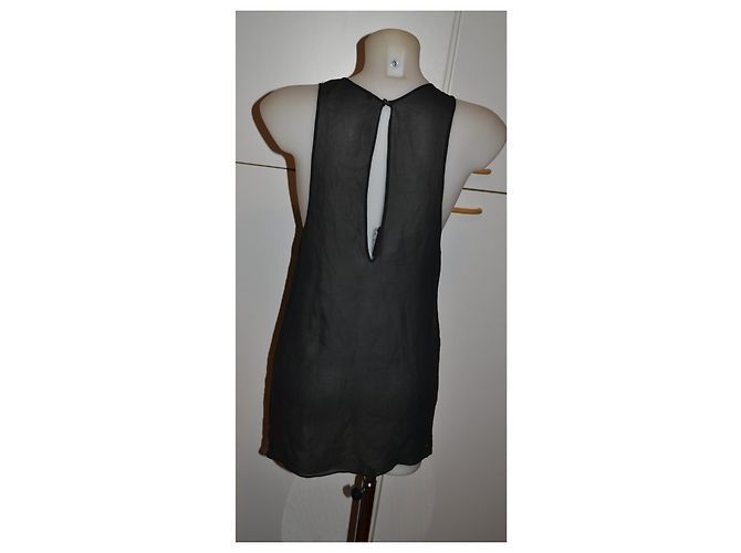 Gucci Top de seda negro sin mangas - vista 4