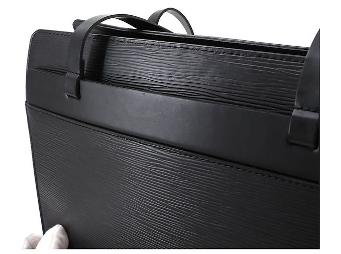 Louis Vuitton Croisette PM Epi Leather Tote Bag Black - view 9