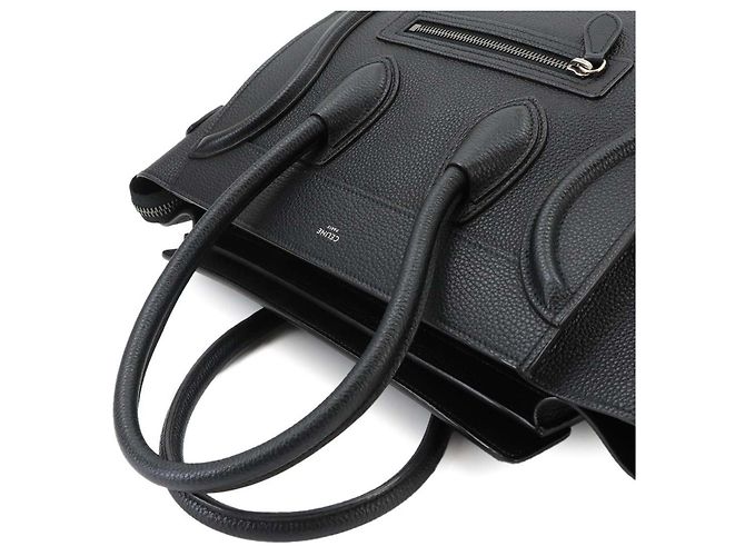 Céline Borsa a mano Celine Luggage Micro Shopper Nero - vista 5