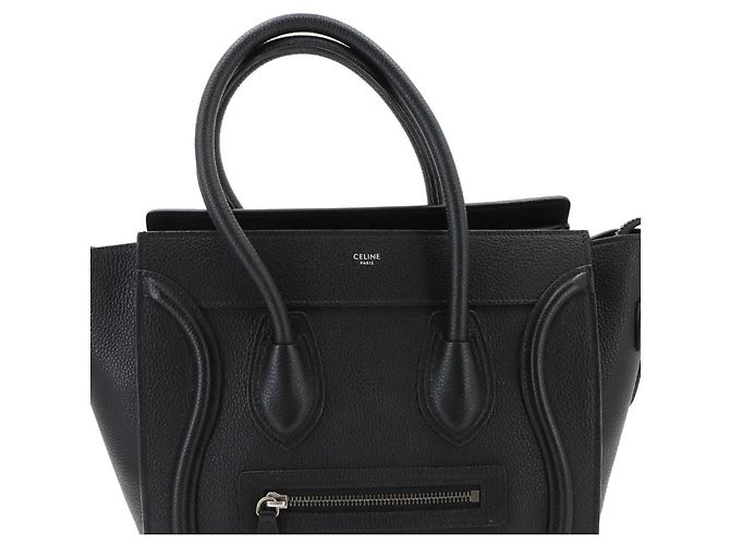 Céline Borsa a mano Celine Luggage Micro Shopper Nero - vista 7