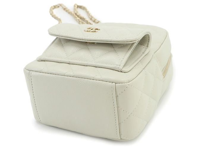 Mini mochila Chanel Matelasse con cadena Blanco - vista 5