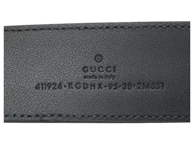 Gucci Interlocking G GG Supreme Logo Buckle Gürtel Schwarz Silber - Ansicht 6
