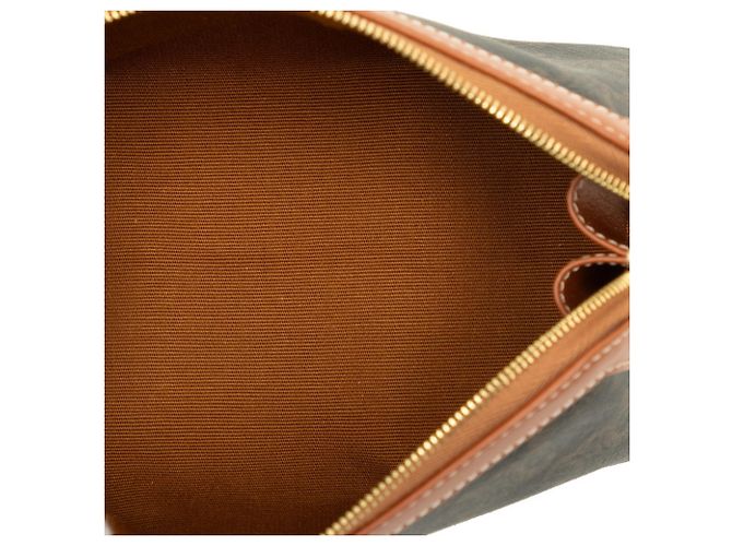 Céline Celine Triomphe Small Cosmetic Pouch Handbag Marrone - vista 4