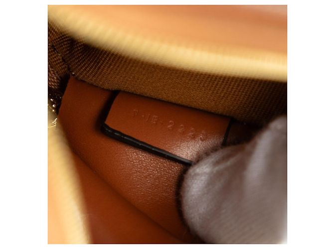 Céline Celine Triomphe Small Cosmetic Pouch Handbag Marrone - vista 7
