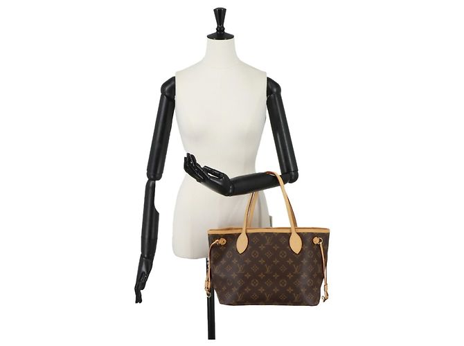 Bolsa de mão Louis Vuitton Monogram Neverfull PM Marrom Rosa - vista 10
