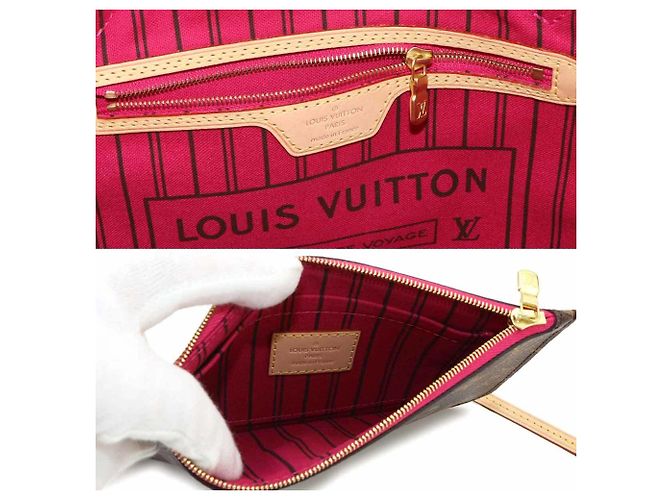 Bolsa de mão Louis Vuitton Monogram Neverfull PM Marrom Rosa - vista 8