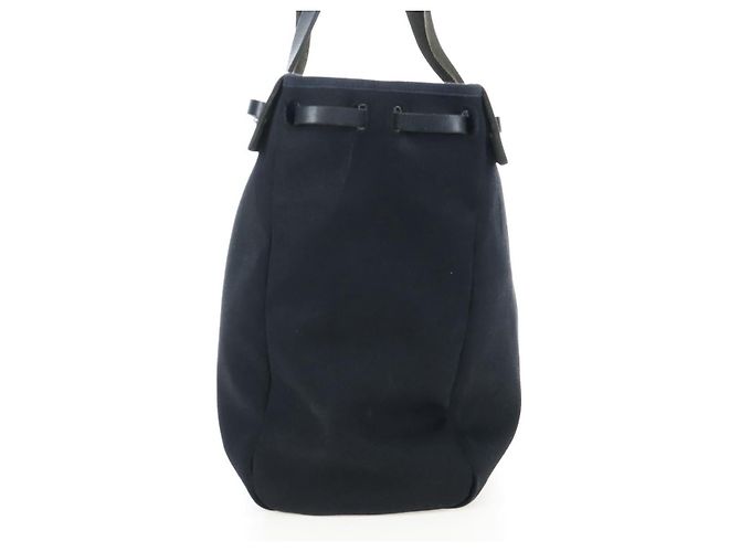 Hermès Herbag Cabas Toile and Leather MM Nero - vista 4