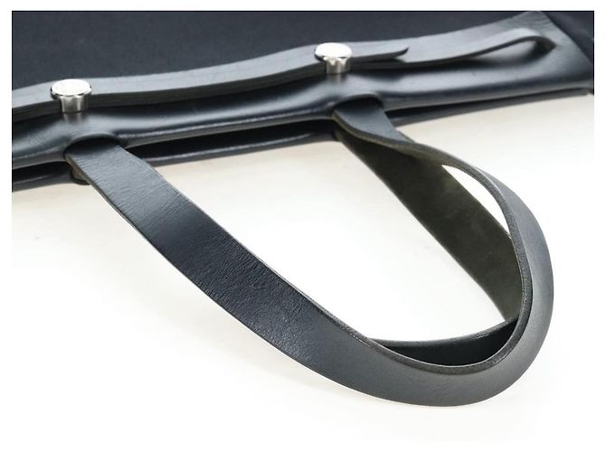 Hermès Herbag Cabas Toile and Leather MM Nero - vista 7