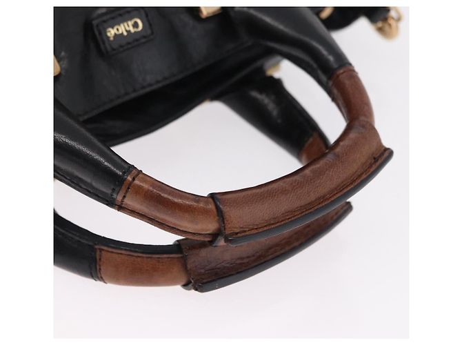 Chloé Ethel Borsa in pelle nera Nero - vista 7